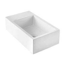 Cuba para banheiro de apoio retangular Basic Curve 44x26cm com mesa branca Celite