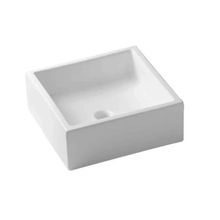 Cuba para banheiro de apoio quadrada Basic Q5 35x35cm sem mesa branca Celite